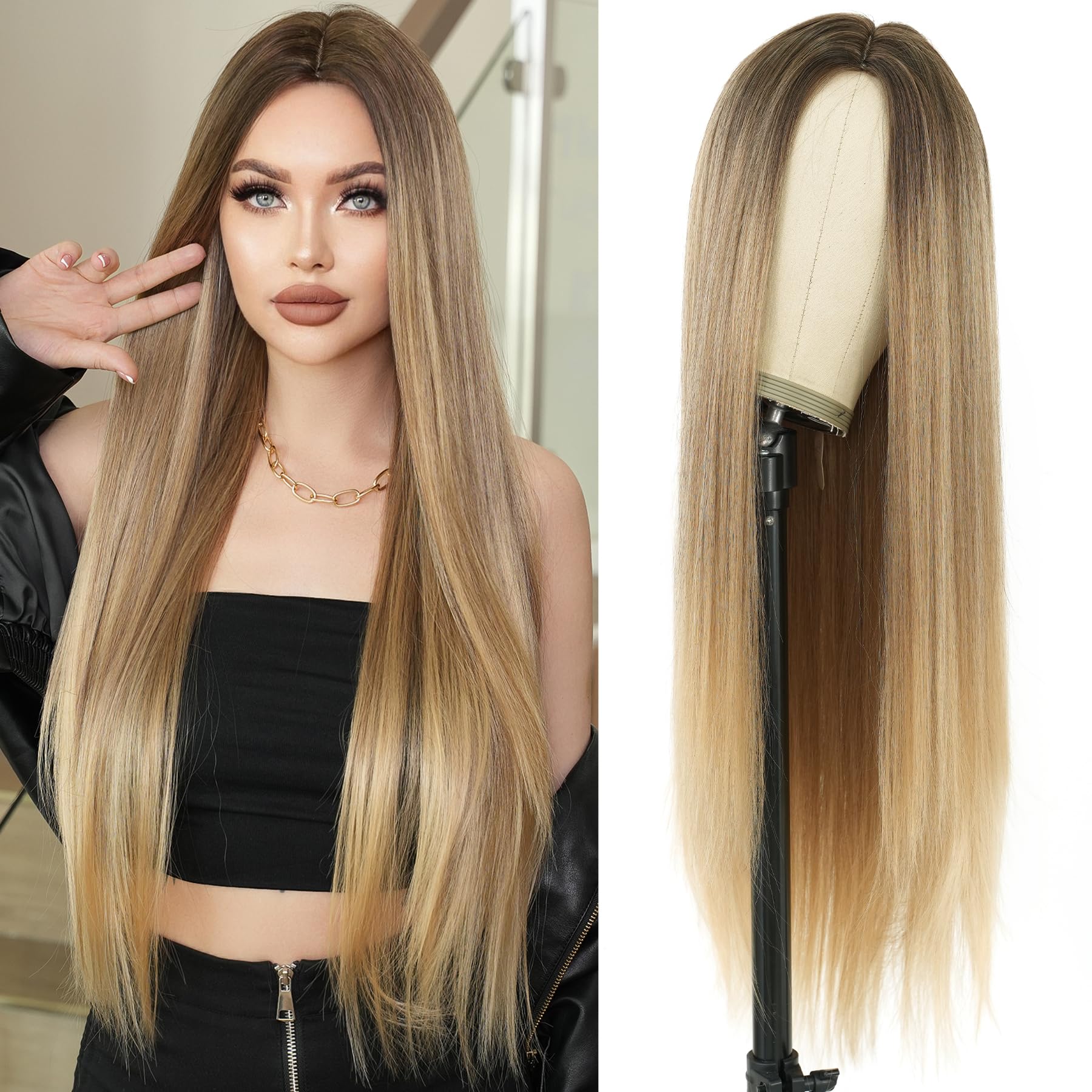 Long Blonde Ombre Wig