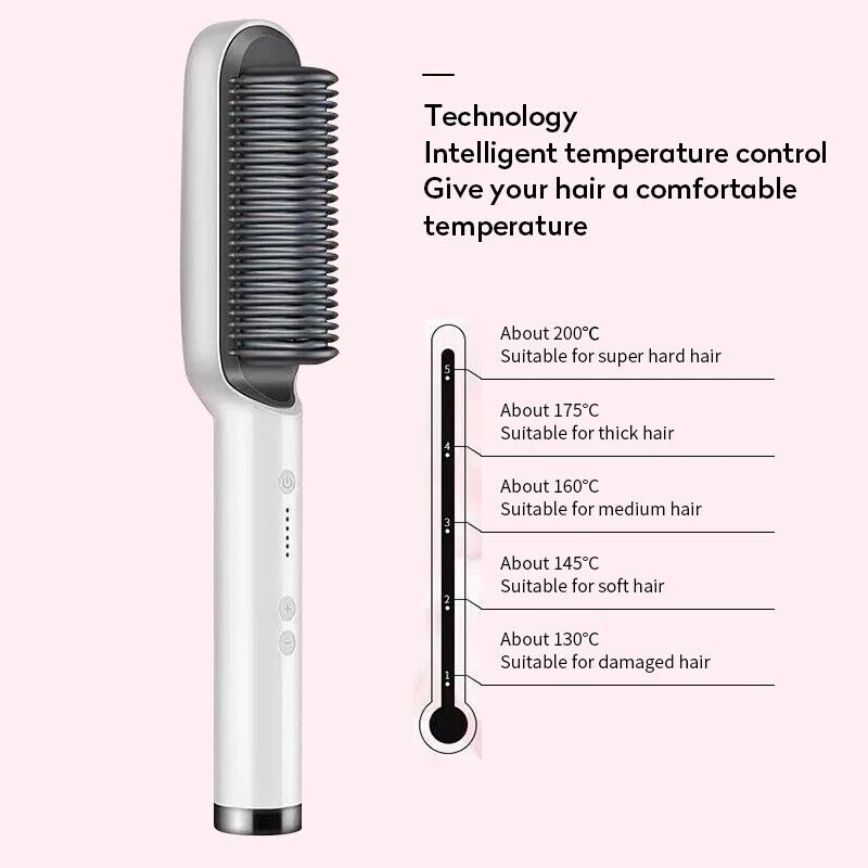 2-In-1 Heated Hair Straightening Brush