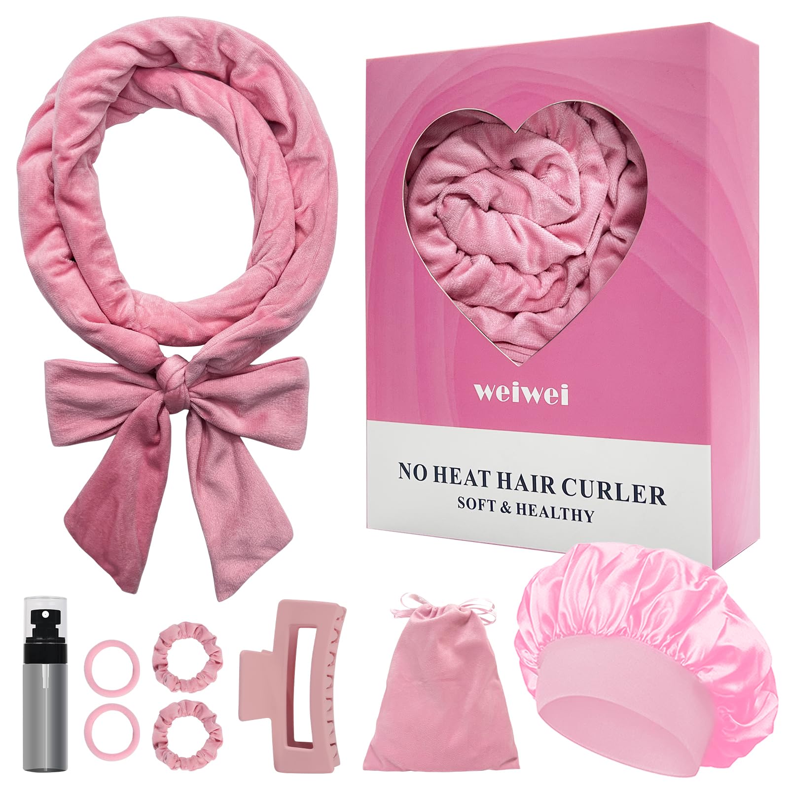 Velvet Heatless Curling Set - Overnight Hair Curler Kit